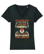 The Tiger And The Lion Maybe More Powerful Tricou mânecă scurtă guler V Damă Evoker