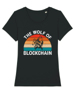 The Wolf of Blockchain Tricou mânecă scurtă guler larg fitted Damă Expresser