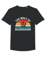 The Wolf of Blockchain Tricou mânecă scurtă guler larg Bărbat Skater