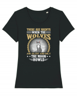 There are nights when wolves are silent Tricou mânecă scurtă guler larg fitted Damă Expresser