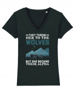 They throw her to the wolves but she became their alfa Tricou mânecă scurtă guler V Damă Evoker