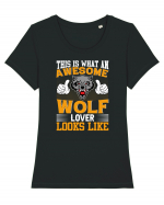 This Is What An Awesome Wolf Lover Looks Like Tricou mânecă scurtă guler larg fitted Damă Expresser