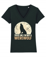 Trust me I'm not werewolf Tricou mânecă scurtă guler V Damă Evoker