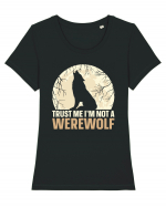 Trust me I'm not werewolf Tricou mânecă scurtă guler larg fitted Damă Expresser