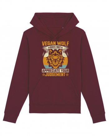 Vegan Wolf Does Not Appreciate Your Judgement Burgundy