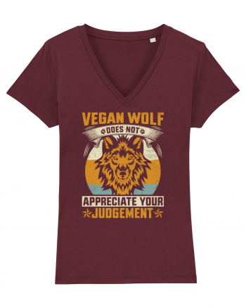 Vegan Wolf Does Not Appreciate Your Judgement Burgundy