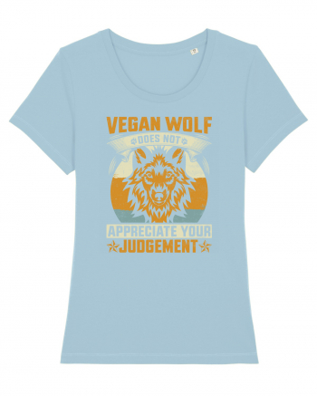 Vegan Wolf Does Not Appreciate Your Judgement Sky Blue