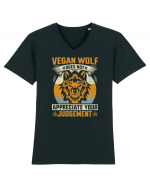 Vegan Wolf Does Not Appreciate Your Judgement Tricou mânecă scurtă guler V Bărbat Presenter