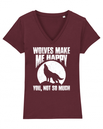 Wolves Make Me Happy You Not So Much Burgundy