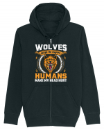 Wolves Make Me Happy Humans Make Me Head Hurt Hanorac cu fermoar Unisex Connector