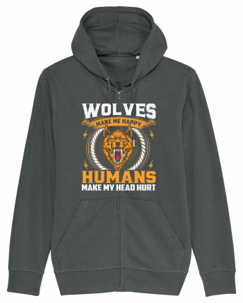 Wolves Make Me Happy Humans Make Me Head Hurt Anthracite