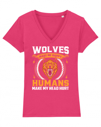 Wolves Make Me Happy Humans Make Me Head Hurt Raspberry