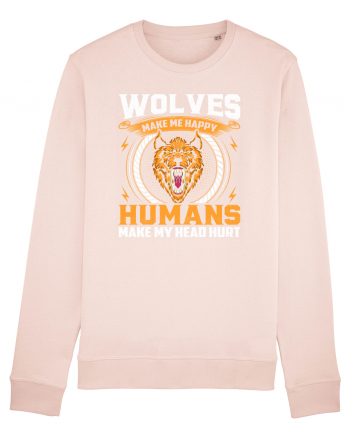 Wolves Make Me Happy Humans Make Me Head Hurt Candy Pink