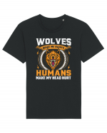 Wolves Make Me Happy Humans Make Me Head Hurt Tricou mânecă scurtă Unisex Rocker