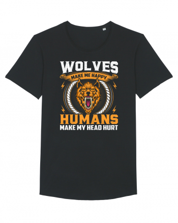 Wolves Make Me Happy Humans Make Me Head Hurt Black