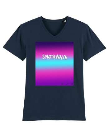 Synthwave Neon 80's French Navy