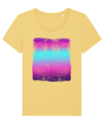 Neon Disco Lights Tricou mânecă scurtă guler larg fitted Damă Expresser