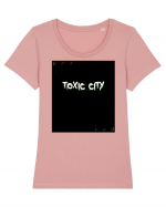 Toxic City Tricou mânecă scurtă guler larg fitted Damă Expresser