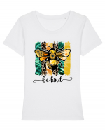 Be Kind  Tricou mânecă scurtă guler larg fitted Damă Expresser