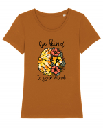 Be Kind To Your Mind Tricou mânecă scurtă guler larg fitted Damă Expresser