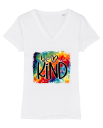 Be Kind  Tricou mânecă scurtă guler V Damă Evoker