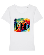 Be Kind  Tricou mânecă scurtă guler larg fitted Damă Expresser