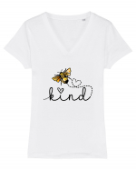 Bee Kind  Tricou mânecă scurtă guler V Damă Evoker