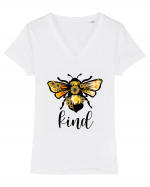 Bee Kind  Tricou mânecă scurtă guler V Damă Evoker