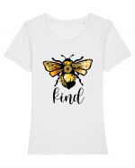 Bee Kind  Tricou mânecă scurtă guler larg fitted Damă Expresser