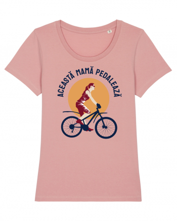Aceasta mamă pedalează Canyon Pink