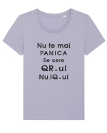 Cod QR - black Tricou mânecă scurtă guler larg fitted Damă Expresser
