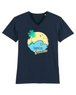 Tropical Summer Tricou mânecă scurtă guler V Bărbat Presenter