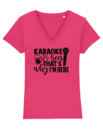 Karaoke And Beer, That's Why I Am Here Tricou mânecă scurtă guler V Damă Evoker