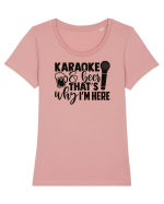 Karaoke And Beer, That's Why I Am Here Tricou mânecă scurtă guler larg fitted Damă Expresser
