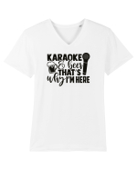 Karaoke And Beer, That's Why I Am Here Tricou mânecă scurtă guler V Bărbat Presenter