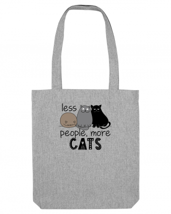 Less People More Cats Heather Grey