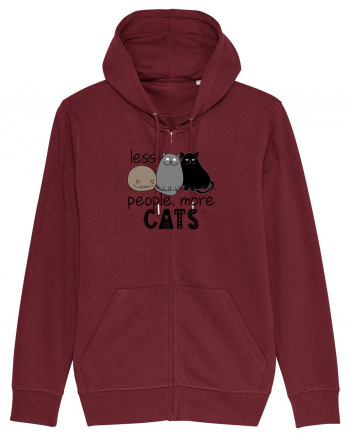 Less People More Cats Burgundy