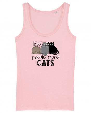 Less People More Cats Cotton Pink