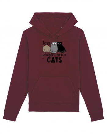 Less People More Cats Burgundy