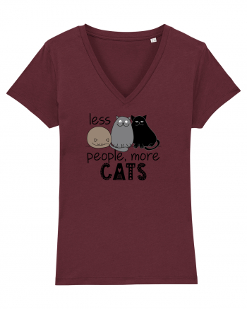 Less People More Cats Burgundy