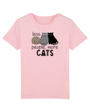 Less People More Cats Cotton Pink