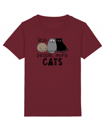 Less People More Cats Burgundy