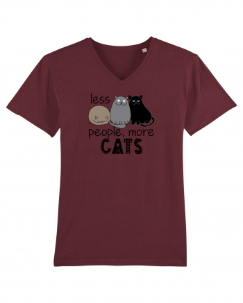 Less People More Cats Burgundy