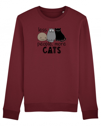 Less People More Cats Burgundy