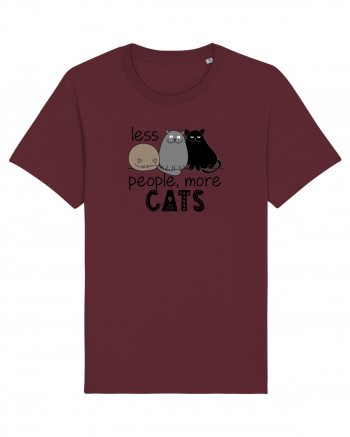 Less People More Cats Burgundy