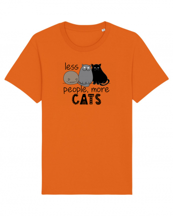 Less People More Cats Bright Orange