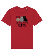 Less People More Cats Tricou mânecă scurtă Unisex Rocker