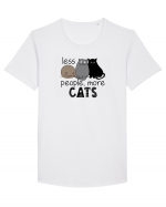 Less People More Cats Tricou mânecă scurtă guler larg Bărbat Skater