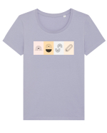 Lines And Dots Tricou mânecă scurtă guler larg fitted Damă Expresser