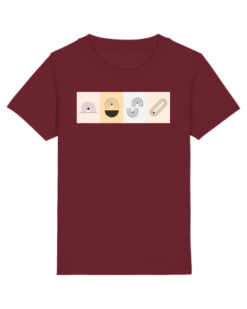 Lines And Dots Burgundy